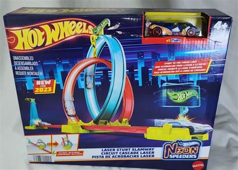 Hot Wheels Neon Speeders Laser Stunt Slamway Race Track W 1 Hot Wheels
