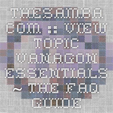 TheSamba View Topic Vanagon Essentials The FAQ Guide