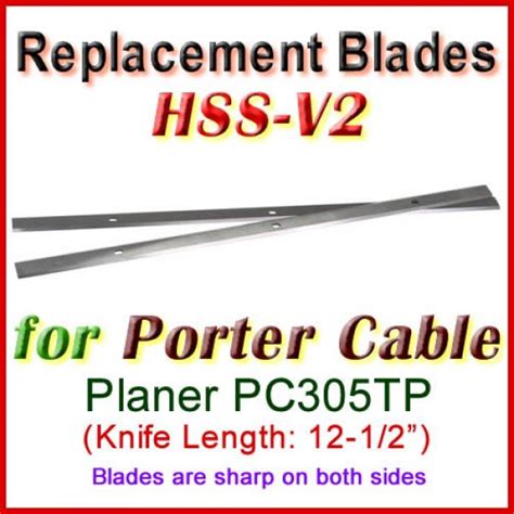 Set of 2 HSS Blades for Porter Cable 12-1/2'' Planer, PC305TP