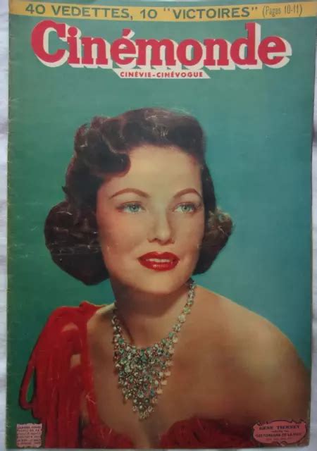 CINÉMONDE DE 1950 Gene Tierney Michèle Morgan Henri Vidal Hedy