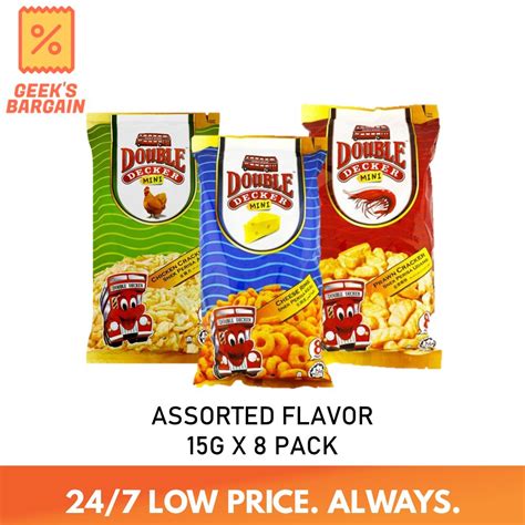 double decker mini assorted flavor    pack cheese chicken prawn