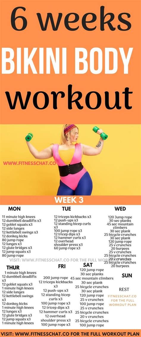 Week Summer Body Workout Plan Your Bikini Body Workout Plan Bikini