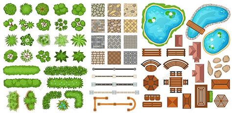 top view garden design  landscape elements garden plan top view