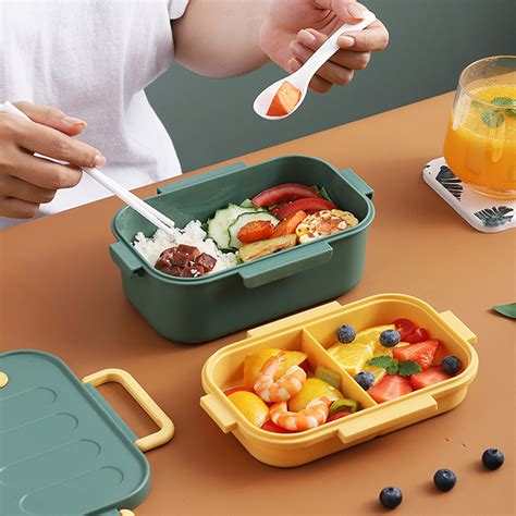 Student And Chilren Lunch Box Ml Compartment Layer Bento