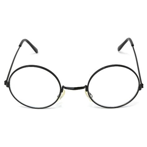 Skeleteen Round Wizard Costume Glasses - Black Metal Frame Circular
