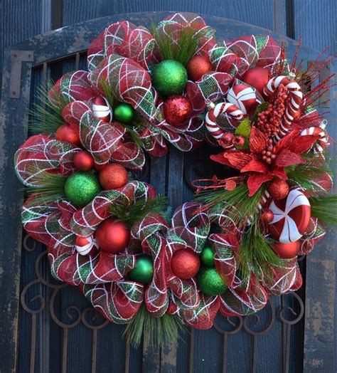 Pictures Of Red And White Deco Mesh Christmas Wreaths Deco Mesh Red