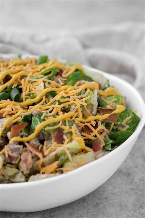 Keto Bacon Cheeseburger Salad Recipe Real Balanced