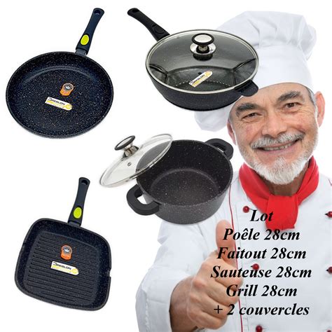 Poêle 28cm Sauteuse 28cm Faitout 28cm Grill 28cm Espace Cuisine Pro