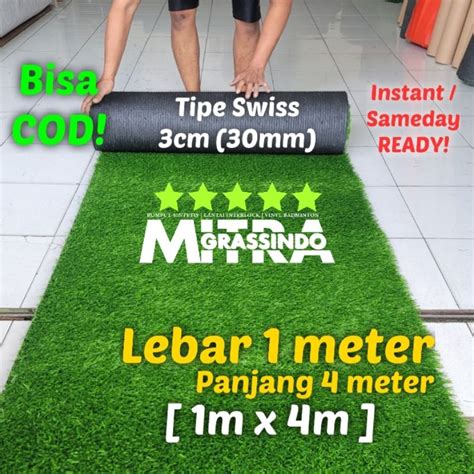 Jual Rumput Sintetis 1m X 4m Tipe Swiss 3cm Shopee Indonesia