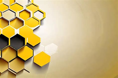 Premium Photo Yellow Hexagonal Honeycomb Mesh Pattern With Text Space