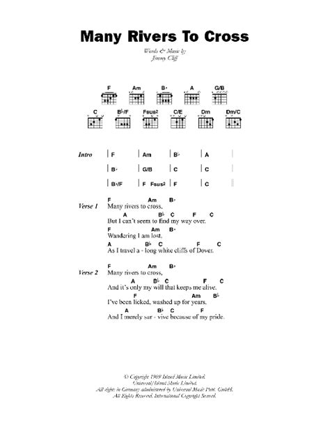 Many Rivers To Cross by Jimmy Cliff - Guitar Chords/Lyrics - Guitar Instructor