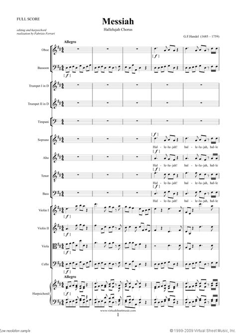 Hallelujah Chorus Sheet Music For Choir And Orchestra