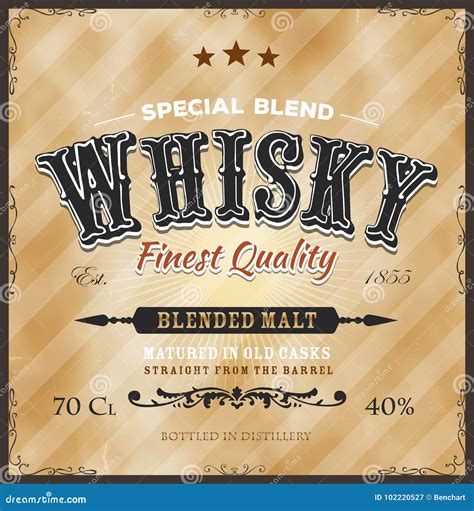 Whisky Label Antique Typography Vintage Frame Logo Design Cartoon ...