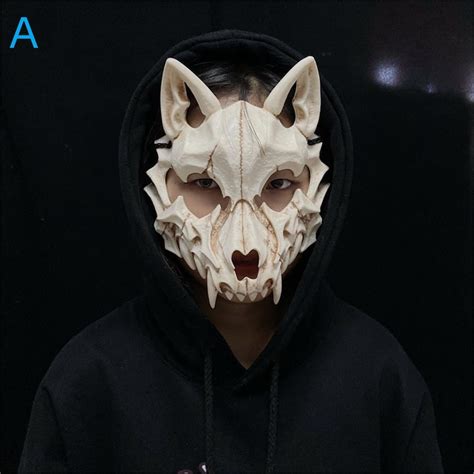 Therian Mask Werewolf Skeleton Mask Werewolf Mask Wolf Skull Etsy