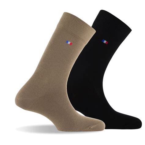 Lot de 2 paires de chaussettes homme coton drapeau français