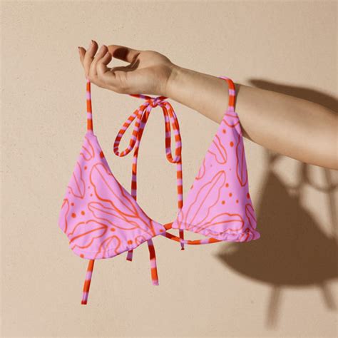 Dragon Fruit Recycled String Bikini Top Alejarte