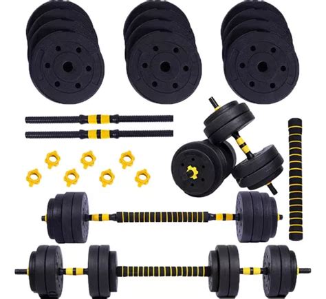 Halteres Anilha Barra Kit Pesos Ajustáveis Musculação Academia 25kg