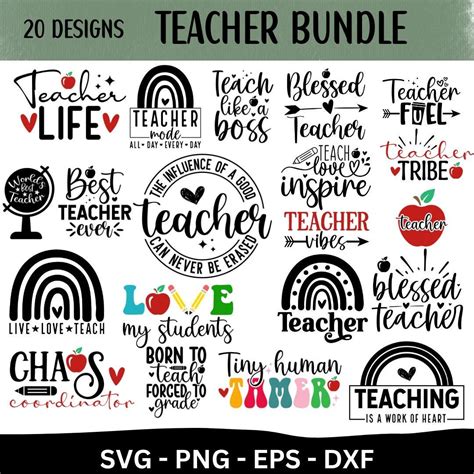 Teacher Svg Bundle Teacher Svg Teacher Appreciation Svg Funny Svg