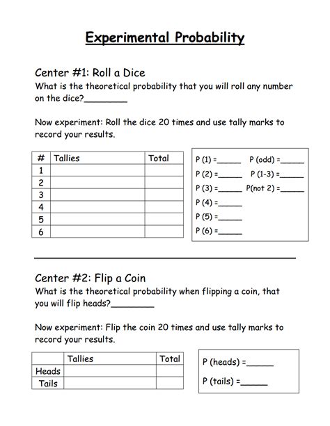 Experimental Probability Lesson Plan