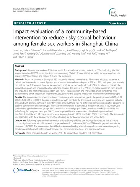 Pdf Impact Evaluation Of A Community Based Intervention To Reduce