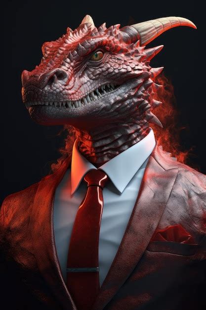 Premium AI Image A Dragon In A Suit