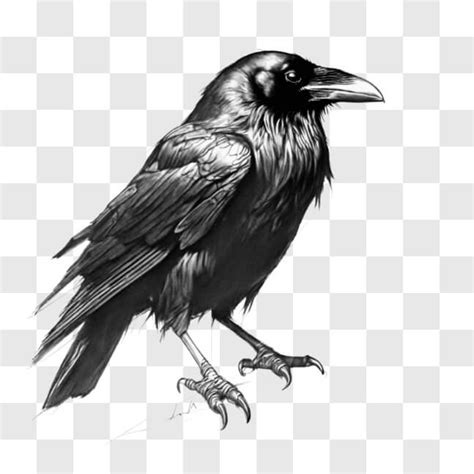 Download Black and White Drawing of a Crow Sketches Online - Creative ...