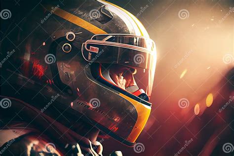 Race Driver with Helmet Sports Car Race Track Design Stock Illustration ...