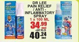 DR Lee Pain Relief Anti Inflammatory Spray Offer At Arrow Cash And Carry