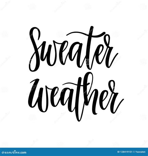 Sweater Weather Vector Lettering Fall Winter Cold Times Stock Vector