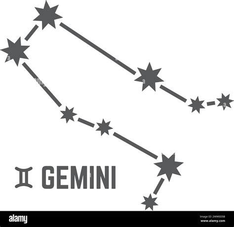 Gemini Star Constellation Astrological Sign Cosmic Zodiac Stock