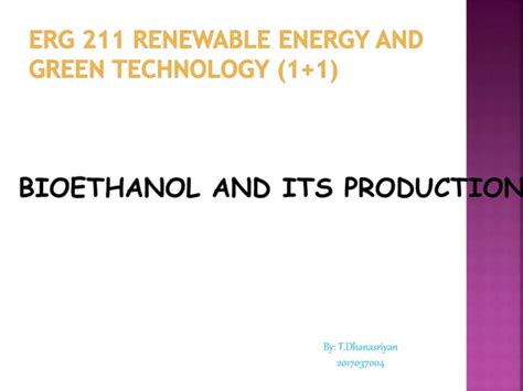 Bioethanol and its Production | PPT