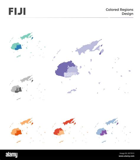 Fiji Map Collection Borders Of Fiji For Your Infographic Colored