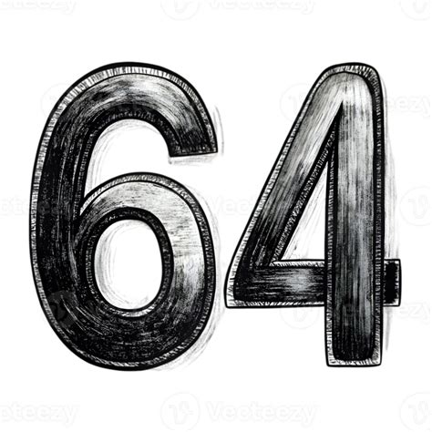hand drawn grunge number  black marker isolated  transparent
