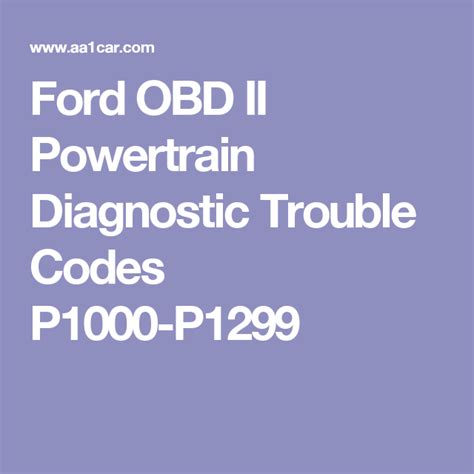 Ford Fault Code P