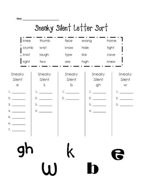 Silent Letters Worksheets