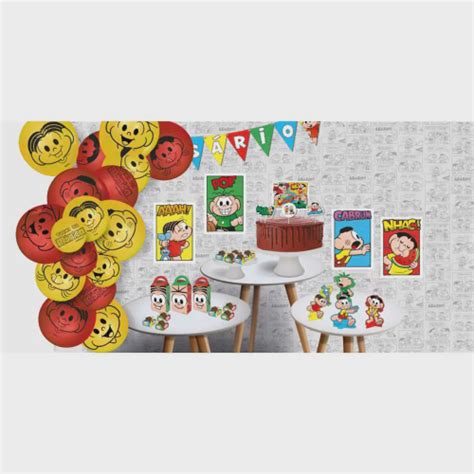 Kit Para Festa de Aniversário Infantil Tema Turma da Mônica 60 Peças