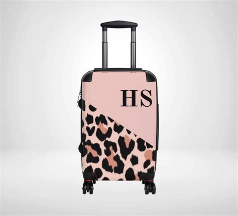 Stylish Leopard Print Suitcase In Pink Modern Bold Animal Print