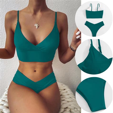 Tejiojo Women S Summer Swimsuit Bikini Women Bandeau Bandage