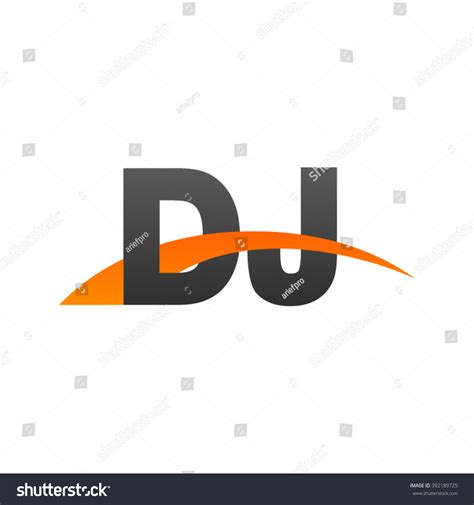 Dj Initial Overlapping Swoosh Letter Logo Black Royalty Free Stock