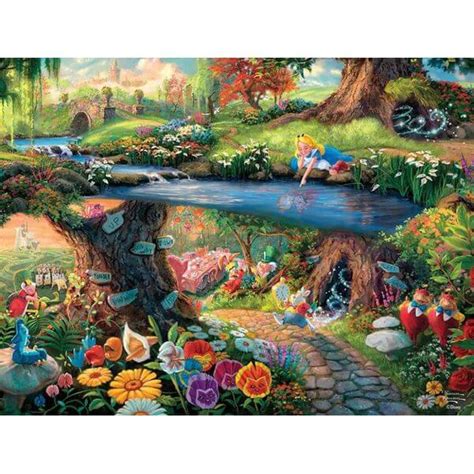 Thomas Kinkade Disney Collection Alice in Wonderland Jigsaw Puzzle ...