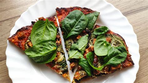 Healthy Vegan Pizza With Spinach Stock Image Image Of Spinach Vegan