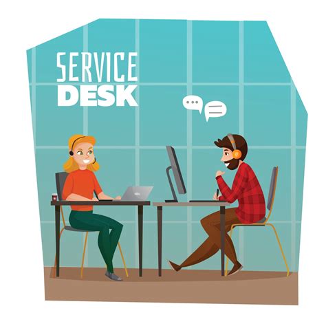 Service Desk Design Concept Vector Illustration 2273753 Vector Art at ...