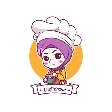 Premium Vector Cute And Kawaii Muslim Female Chef Wearing Hijab Manga