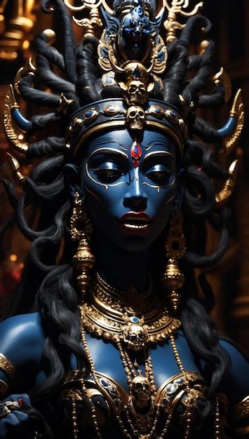 Premium AI Image | black goddess Kali with a skull