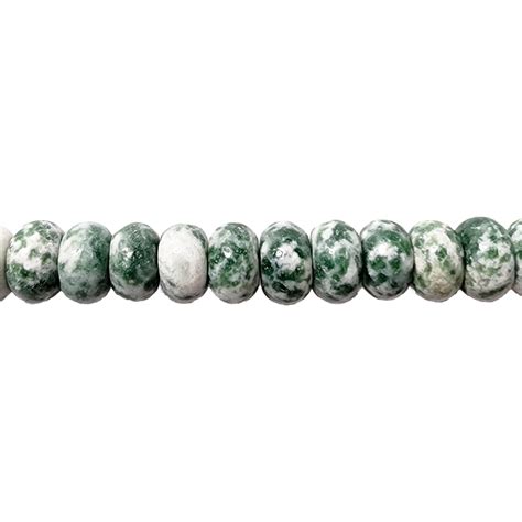 Smooth Rondelle 16 Strand Green Spot Jasper Bead World Incorporated