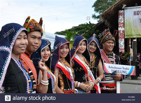 Kadazan dusun tribe in traditional costume during Sabah Harvest ...