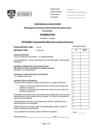 Tutorial Ecos Intermediate Microeconomics Tutorial