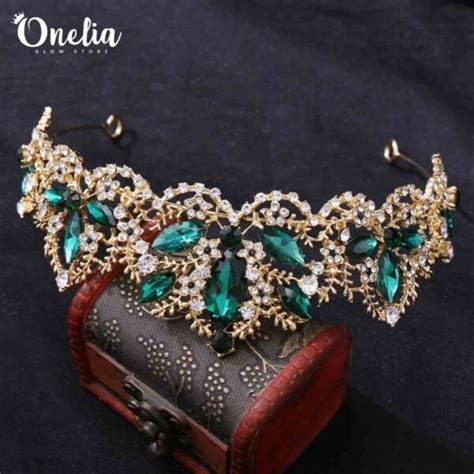 Amira Tiara Dorada Con Piedras Verdes Onelia Onelia Glow Store