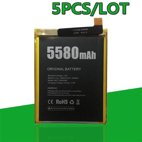 5 unids lote 5580mAh Doogee S60 S60 Lite S60Lite acumulador de batería