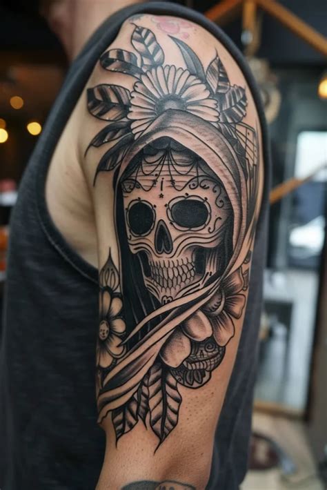 La Santa Muerte Tattoo Meaning 90 Santa Muerte Designs FlashYourTat